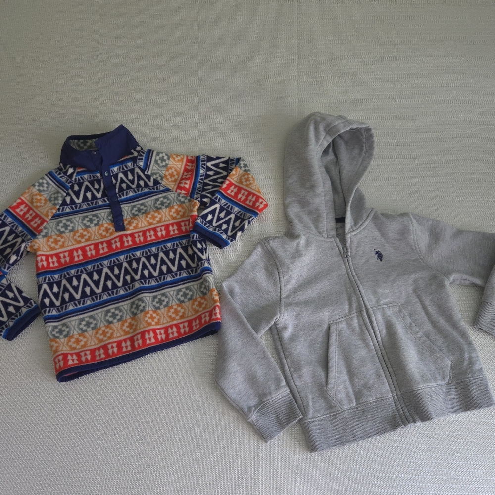 U.S. Polo Assn. Multicolor Patterned Sweatshirt and Gray Hoodie Set